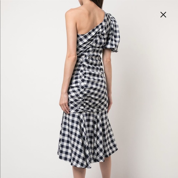 Jonathan Simkhai One Shoulder Gingham Dress - Picture 4 of 6